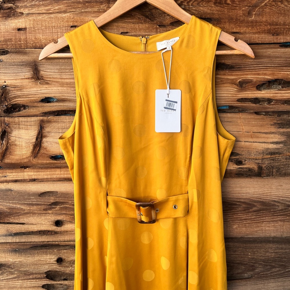 TED BAKER | NWT Polka Dot Belted A Line Dress 4-6 - Picture 3 of 12